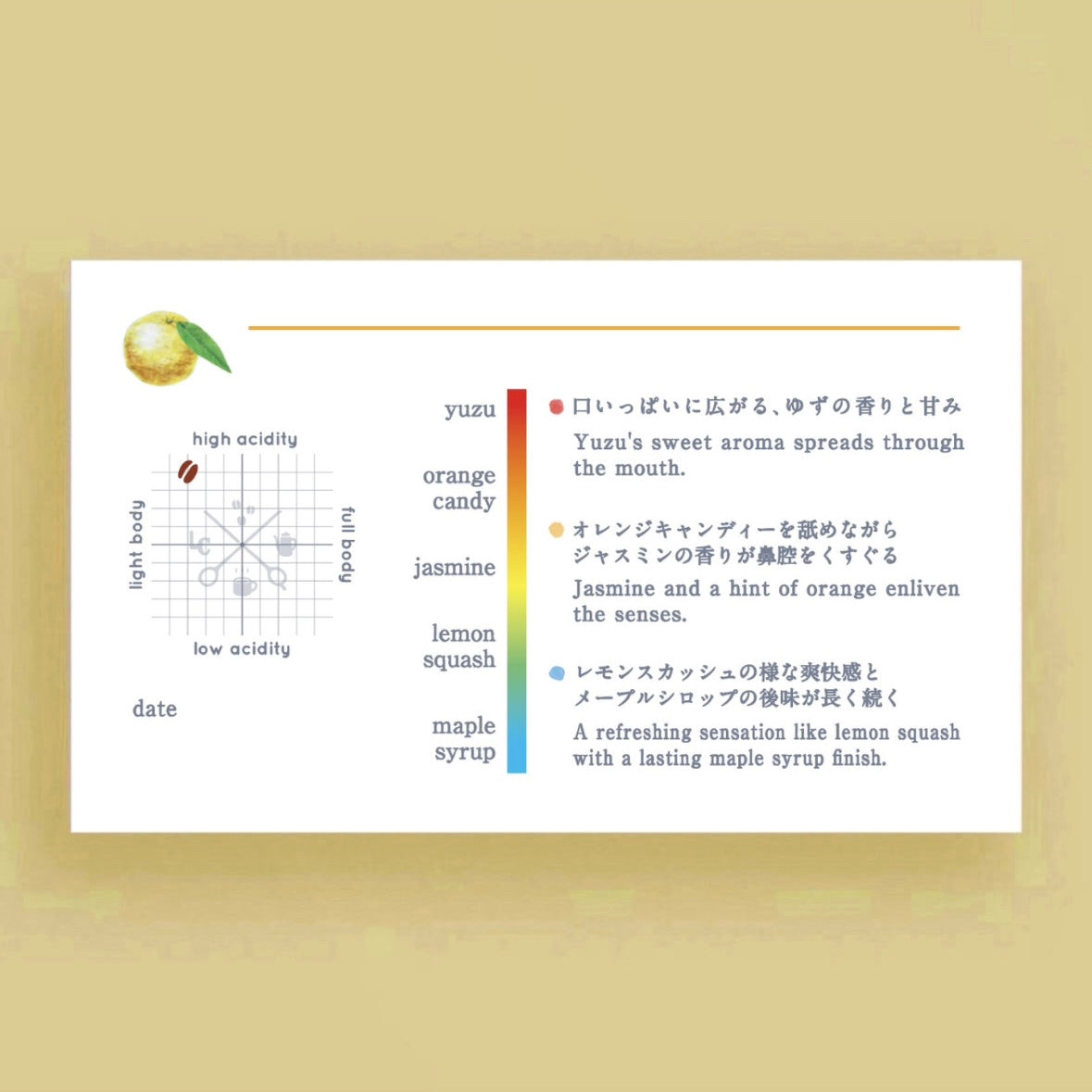 【喫茶】COLOMBIA Rio Dulce Geisha Double Washed