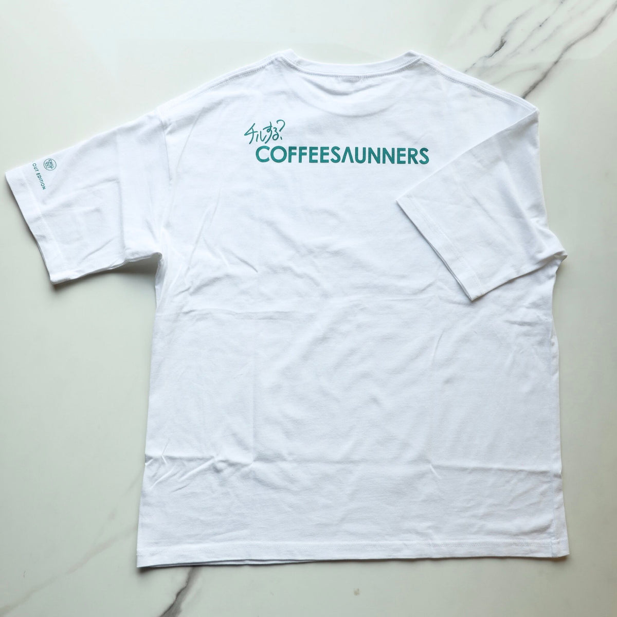 CHILL OUTモデル コーヒーサウナーズTシャツ WHITE Limited edition