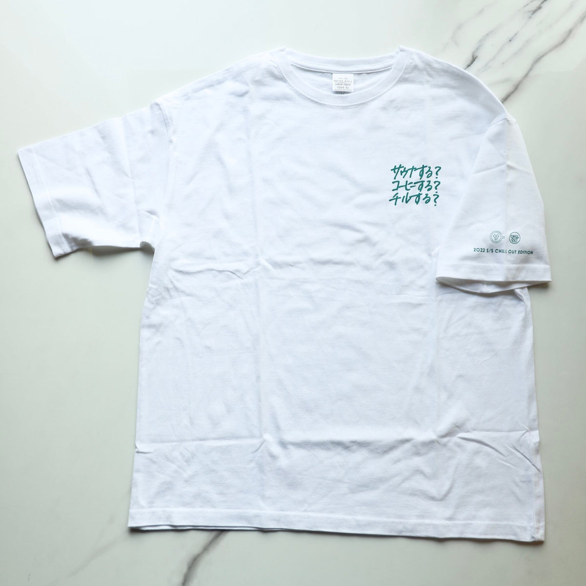 CHILL OUTモデル コーヒーサウナーズTシャツ WHITE Limited edition